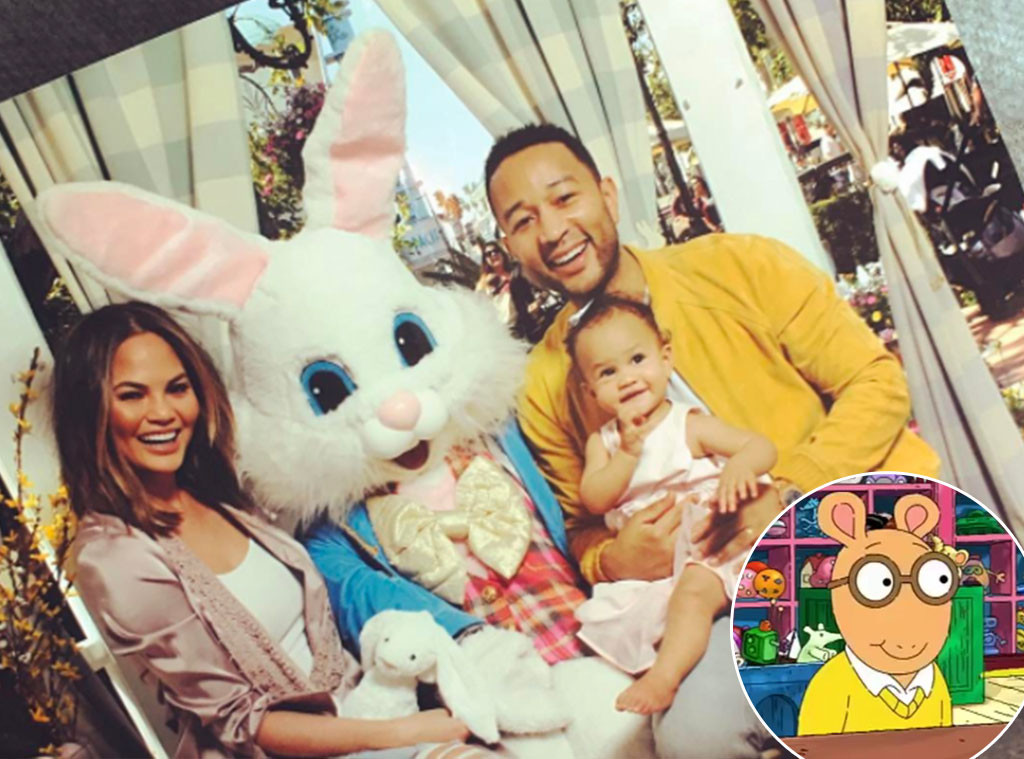 Chrissy Teigen, John Legend, Luna, Easter Bunny, Arthur Chrissy Teigen, John Legend, Luna, Easter Bunny, Arthur